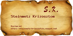 Steinmetz Krizosztom névjegykártya